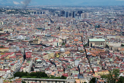 High angle view of townscape against sky