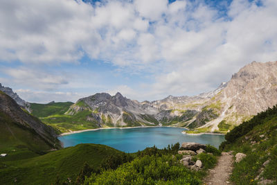 Scenic view of mountains against sky