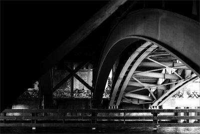 Low angle view of bridge at night