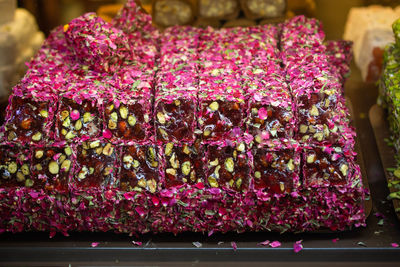 Close-up of pink flowers for sale