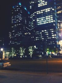 Illuminated city at night