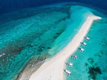 High angle view of surf on beach