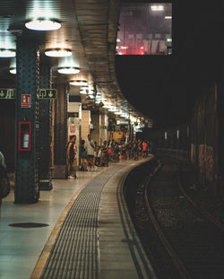 Illuminated street at night