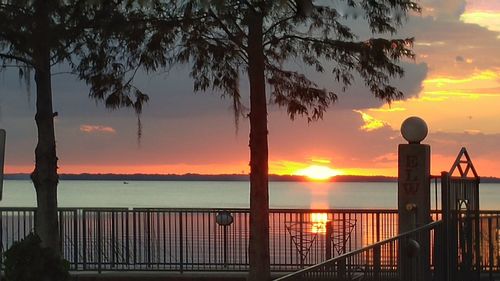 Scenic view of sea during sunset