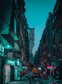 Illuminated street light at night