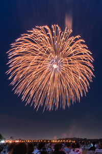 Firework display at night