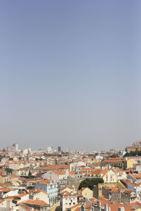 Cityscape against clear sky