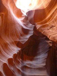 Low angle view of sandstones at antelope canyon