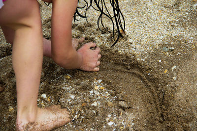 Low section of woman on beach