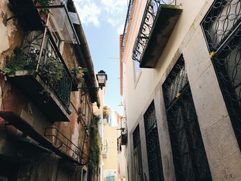 Low angle view of residential buildings against sky