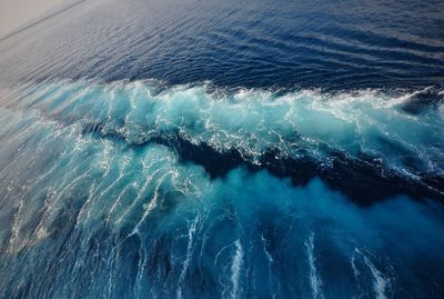 High angle view of sea waves