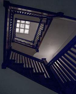 Low angle view of spiral stairs