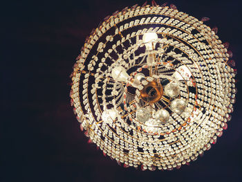 Directly below shot of illuminated chandelier