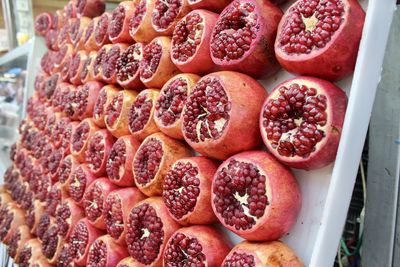 High angle view of fruits for sale