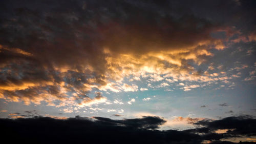 Low angle view of cloudy sky