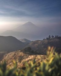 Scenic view of mountains against sky