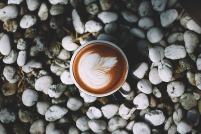 High angle view of coffee