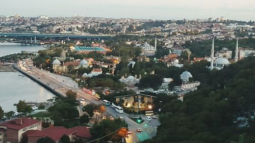 High angle view of cityscape