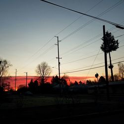 Silhouette trees against sky during sunset