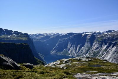 Scenic view of mountains against sky