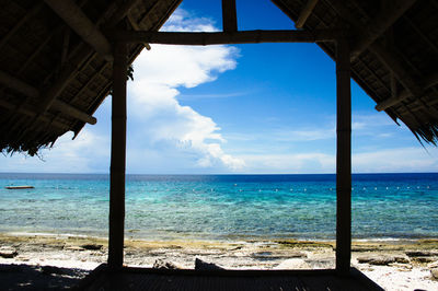 View of sea against cloudy sky