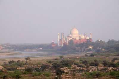 Taj mahal, crown of palaces on the south bank of the yamuna river in agra, uttar pradesh, india