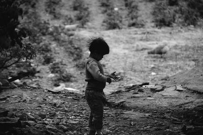 Boy looking at camera