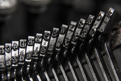 Close-up of antique typewriter