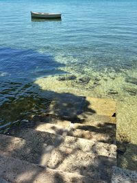 High angle view of sea shore