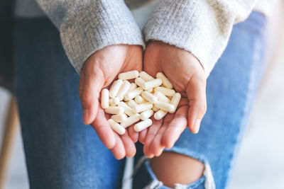 Close-up of person holding hands