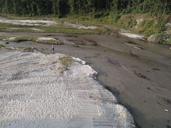 High angle view of beach