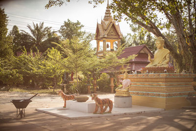 View of built structure against trees