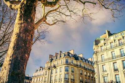 Low angle view of buildings against sky