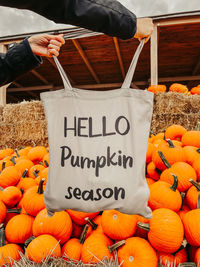 Full frame shot of pumpkins for sale at market stall