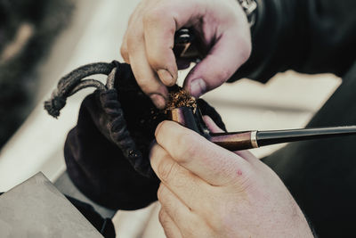 Close-up of man working