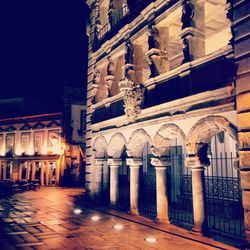 View of historical building at night