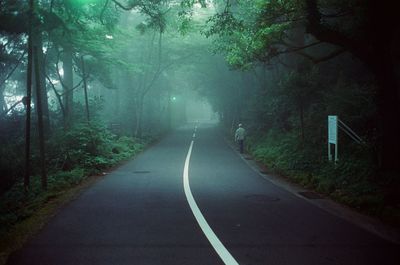 Road amidst trees in forest