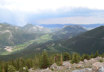 Scenic view of mountains against sky