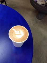 High angle view of coffee on table