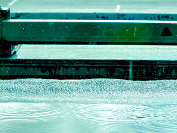 Full frame shot of water drops on swimming pool