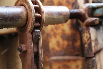 Cropped image of rusty metallic machinery