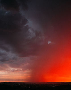 Scenic view of dramatic sky during sunset