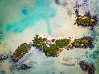 High angle view of sea shore