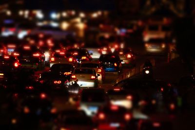 Blurred motion of car at night