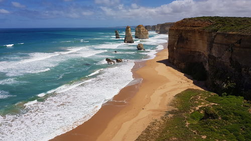 Scenic view of beach against sky