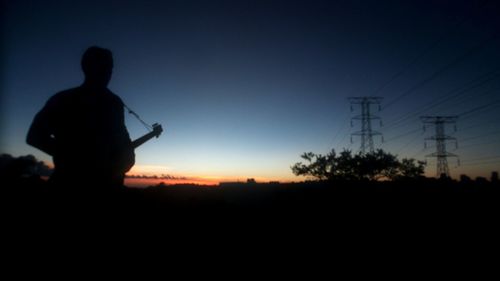 Silhouette of landscape at sunset