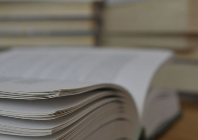 Close-up of books on table