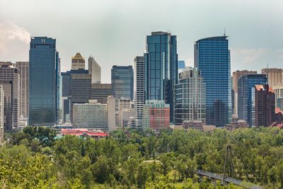 View of skyscrapers in city