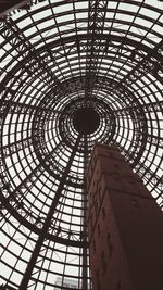 Low angle view of skylight in building