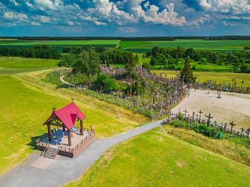 Scenic view of land against sky